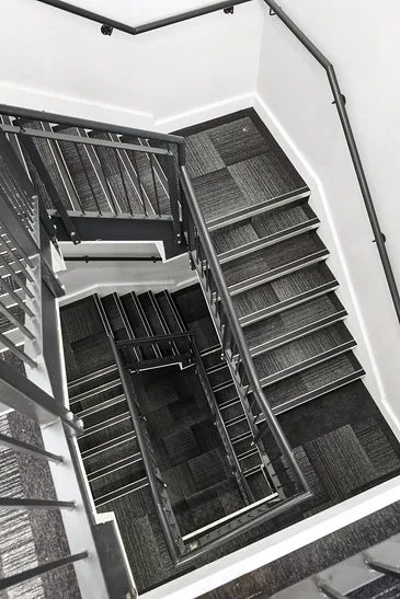 Looking down a stairwell from above, developer photography London