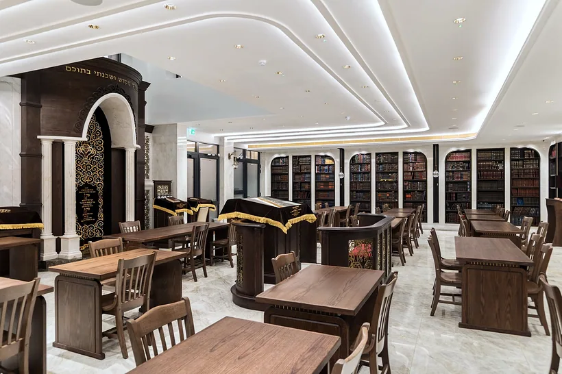 Long study hall with cove ceiling, developer photography London